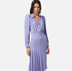 Elisabetta Franchi Abiti^Abito Chemisier Asimmetrico In Georgette Con Stampa Logo