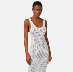 Elisabetta Franchi Abiti^Abito Lungo In Cotone Punto Rete Con Strass