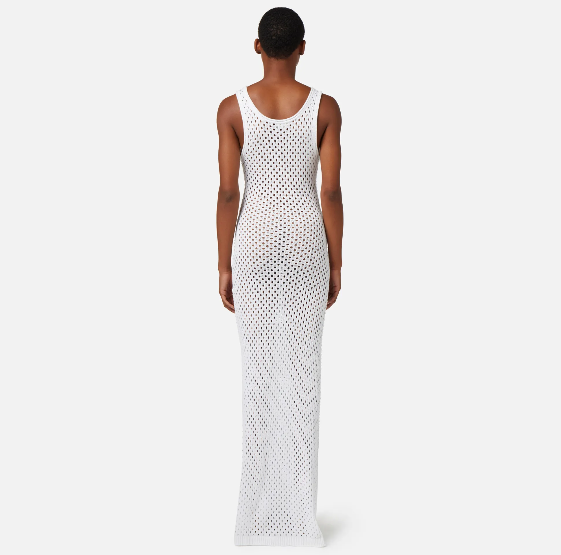 Elisabetta Franchi Abiti^Abito Lungo In Cotone Punto Rete Con Strass