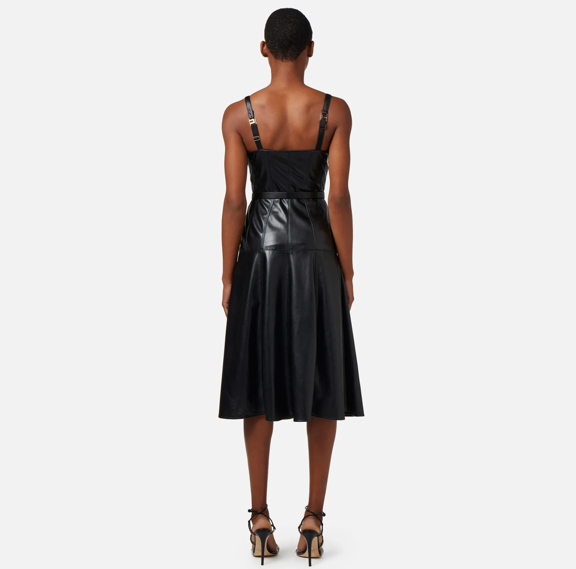 Elisabetta Franchi Abiti^Abito Midi Effetto Pelle Con Tagli Bustier