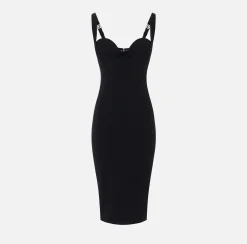 Elisabetta Franchi Abiti^Abito Midi In Crepe Con Fiocchi