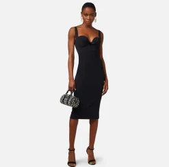 Elisabetta Franchi Abiti^Abito Midi In Crepe Con Fiocchi