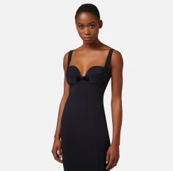 Elisabetta Franchi Abiti^Abito Midi In Crepe Con Fiocchi