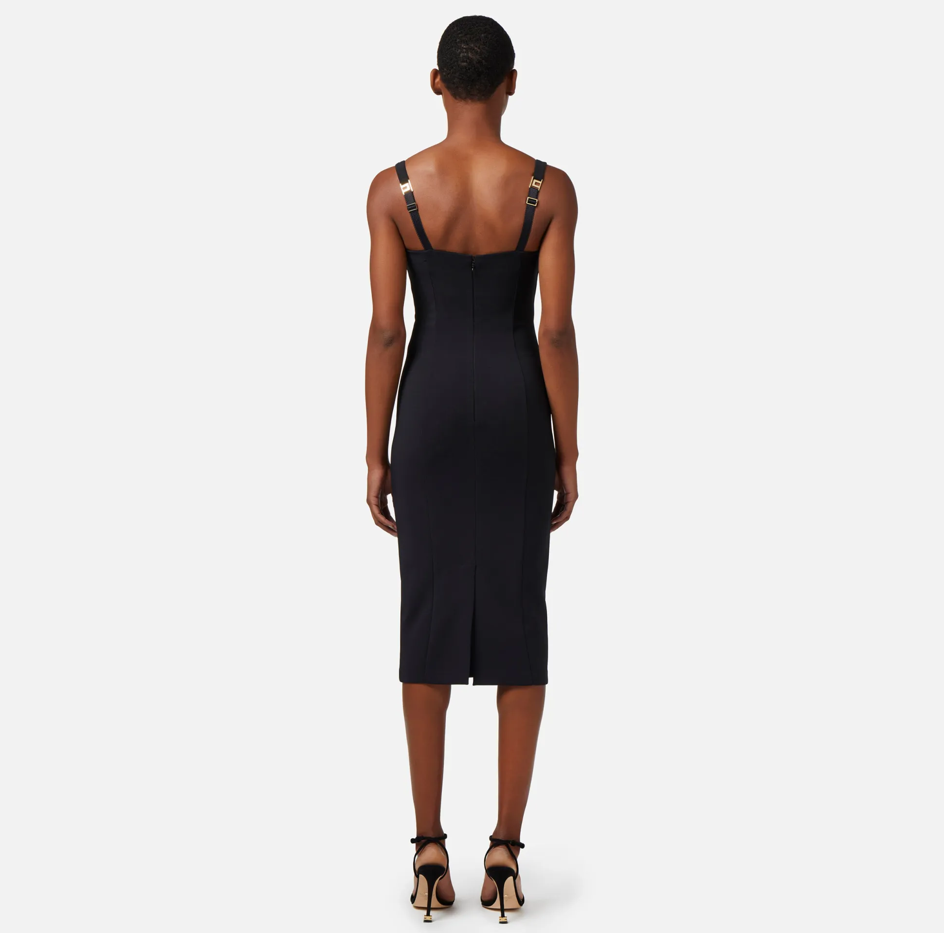 Elisabetta Franchi Abiti^Abito Midi In Crepe Con Fiocchi