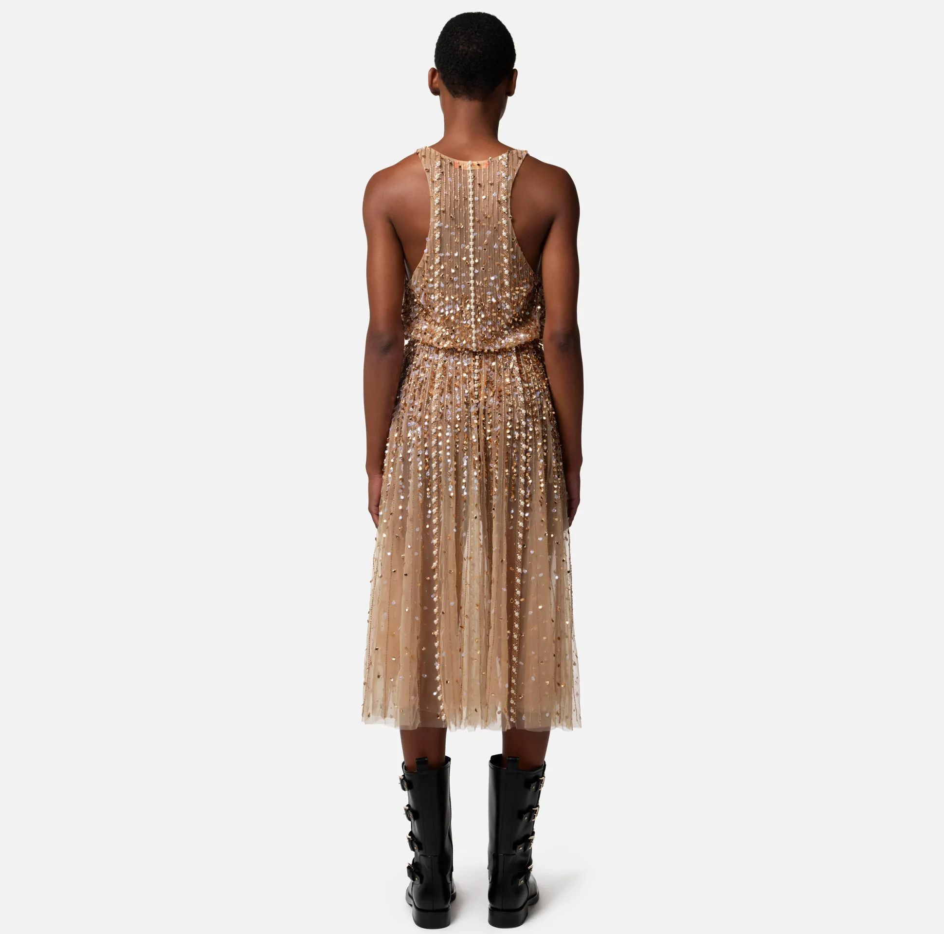 Elisabetta Franchi Abiti^Abito Midi In Tulle Ricamato