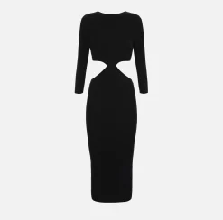 Elisabetta Franchi Abiti^Abito Midi In Viscosa A Costine Con Cut-Out