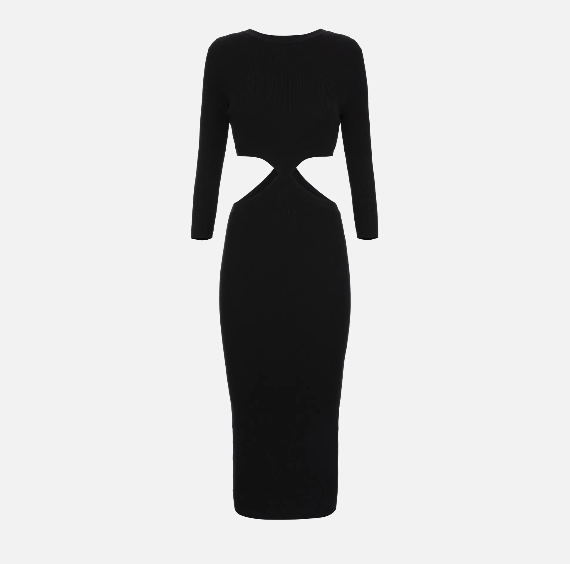 Elisabetta Franchi Abiti^Abito Midi In Viscosa A Costine Con Cut-Out
