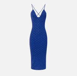 Elisabetta Franchi Abiti^Abito Midi In Viscosa Con Lettering In Strass