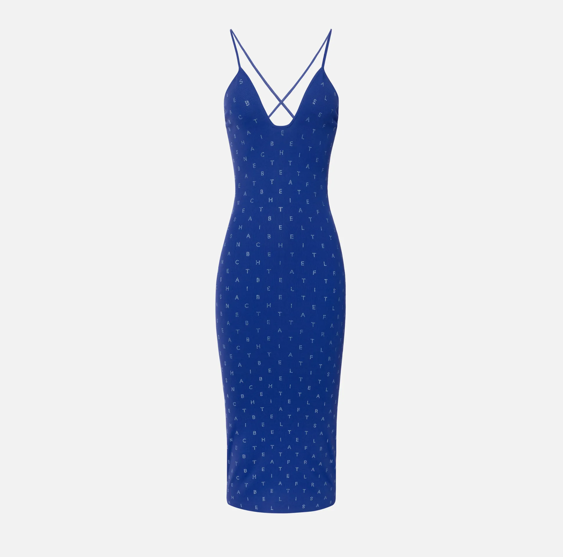 Elisabetta Franchi Abiti^Abito Midi In Viscosa Con Lettering In Strass