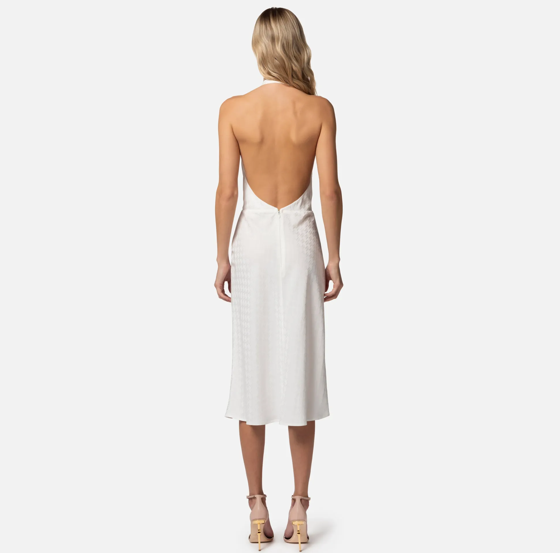 Elisabetta Franchi Abiti^Abito Midi In Viscosa Jacquard Con Scollatura Sulla Schiena