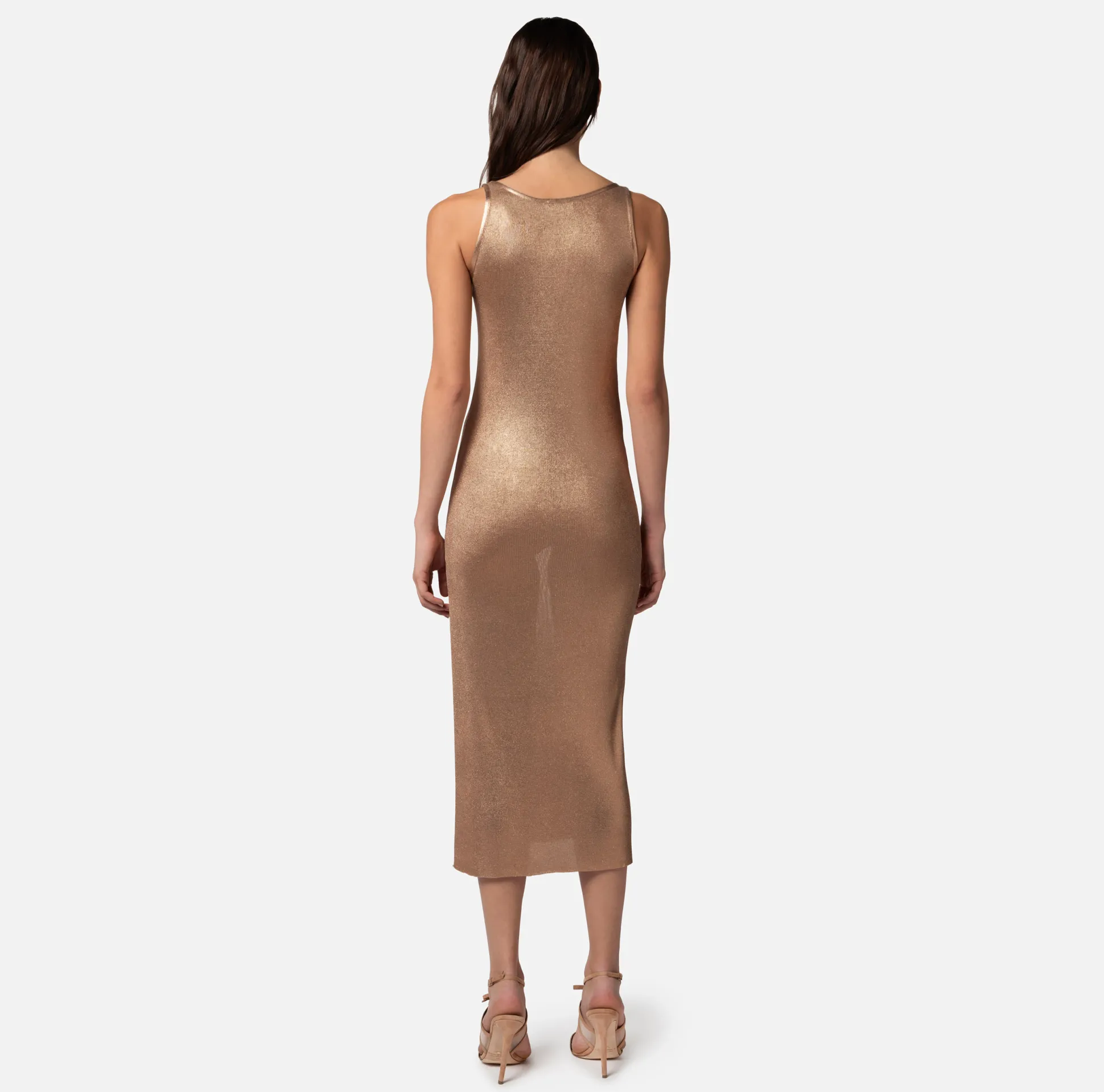 Elisabetta Franchi Abiti^Abito Midi In Viscosa Laminata Con Charms