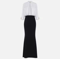 Elisabetta Franchi Abiti^Abito Red Carpet Combinato In Cotone E Crepe