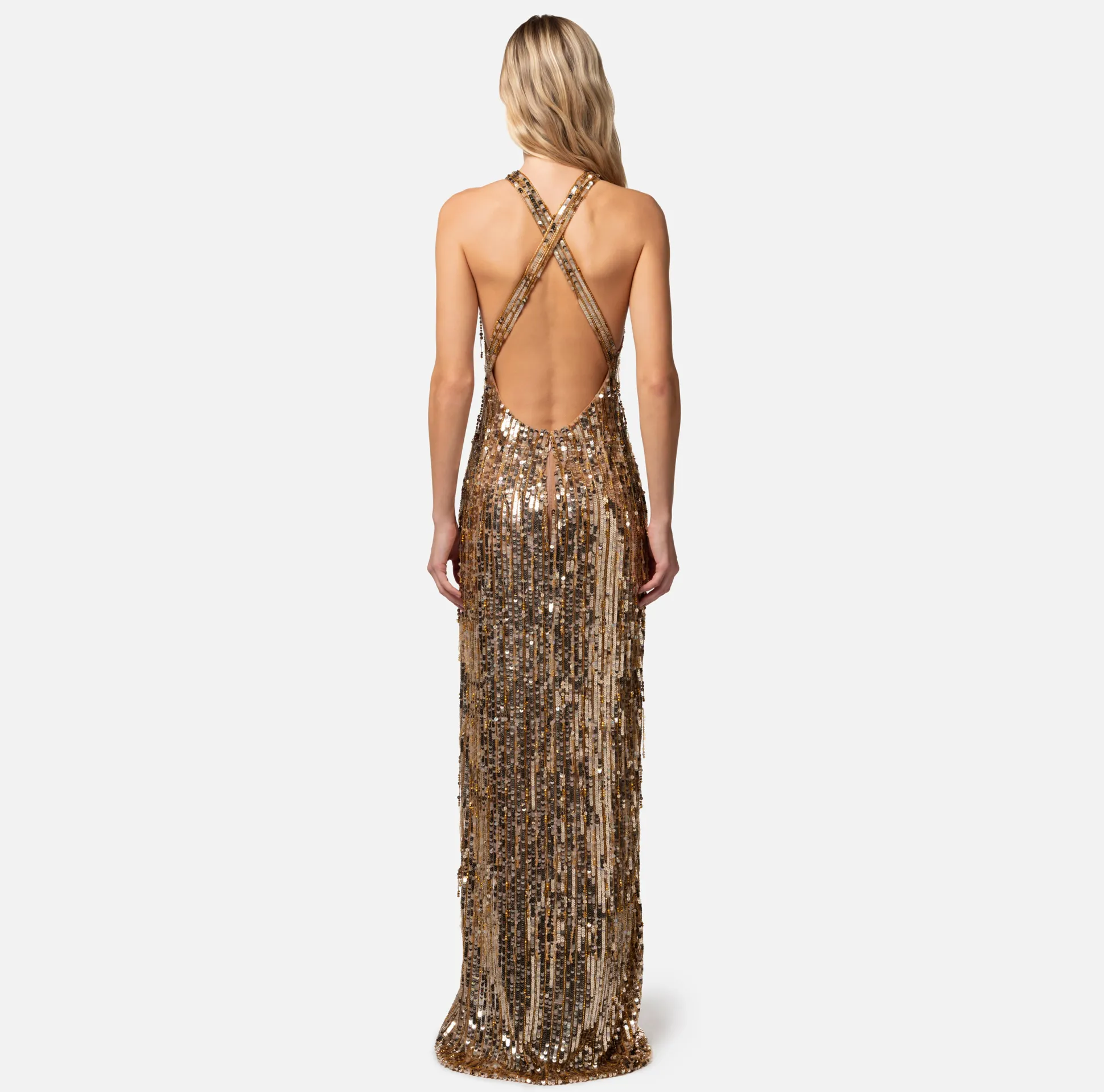 Elisabetta Franchi Abiti^Abito Red Carpet Con Frange Di Perline E Paillettes