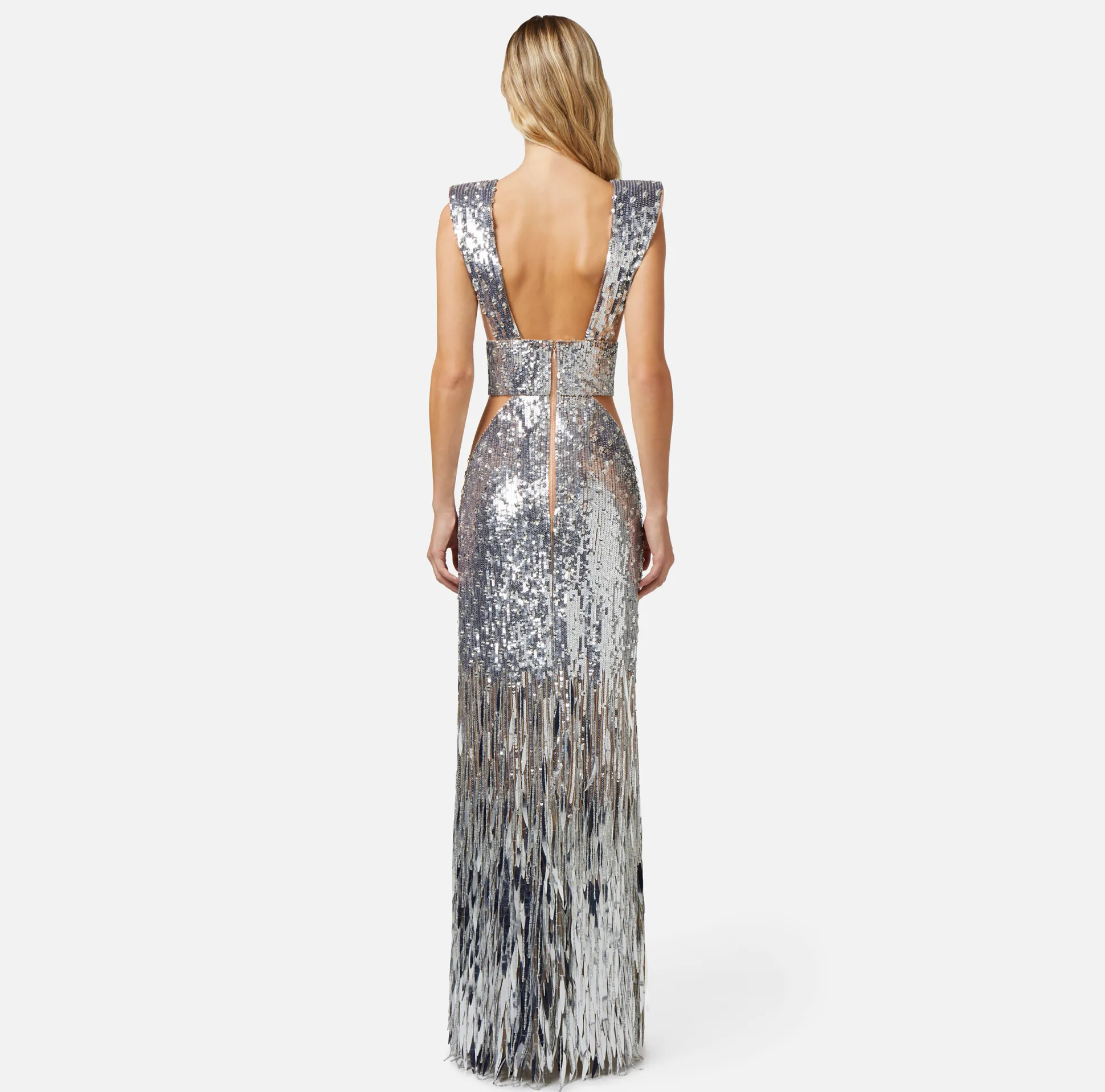 Elisabetta Franchi Red Carpet^Abito Red Carpet Con Frange E Paillettes