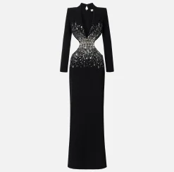 Elisabetta Franchi Abiti^Abito Red Carpet In Crepe Con Cut Out E Ricamo