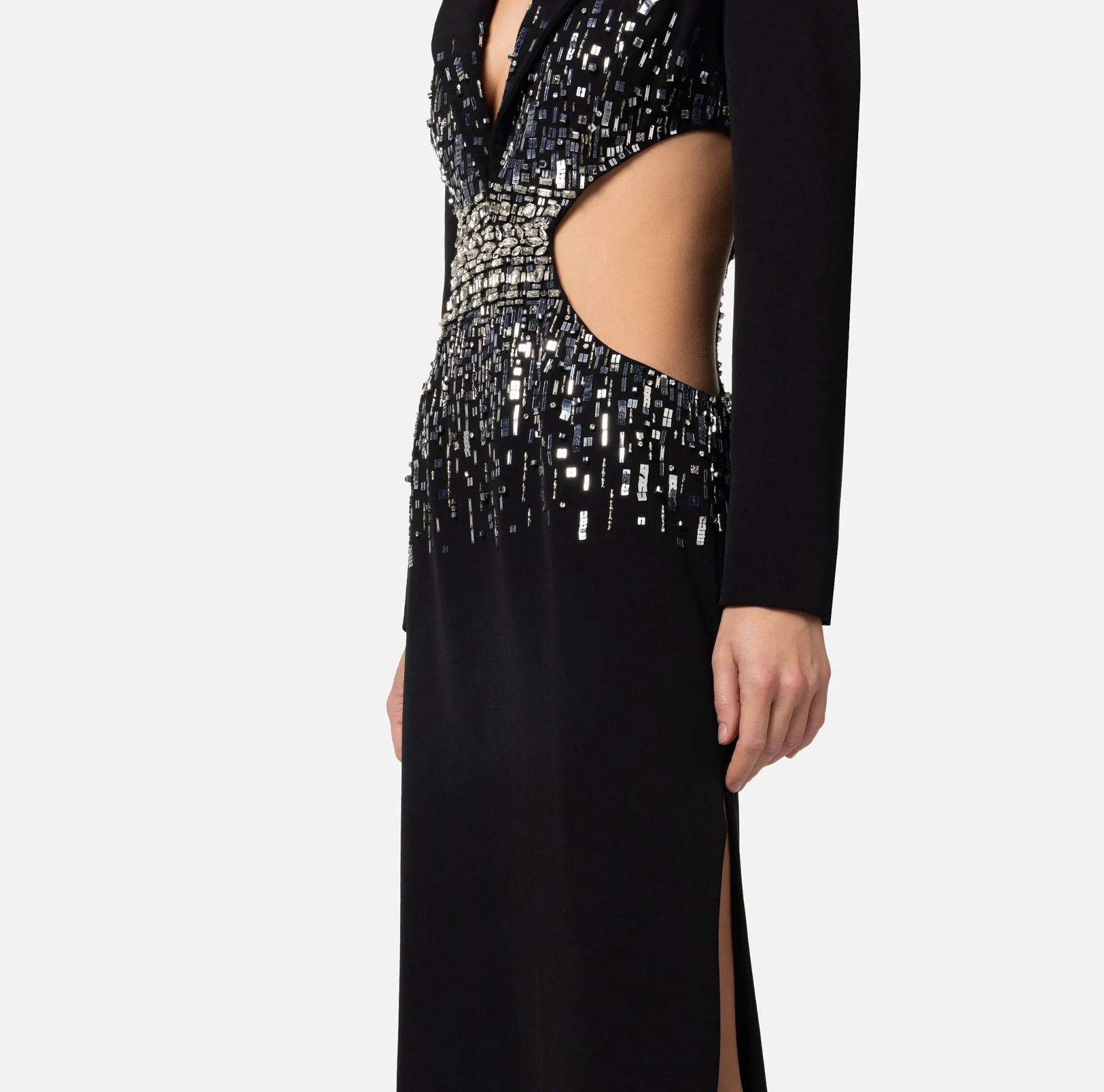 Elisabetta Franchi Abiti^Abito Red Carpet In Crepe Con Cut Out E Ricamo