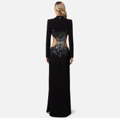 Elisabetta Franchi Abiti^Abito Red Carpet In Crepe Con Cut Out E Ricamo