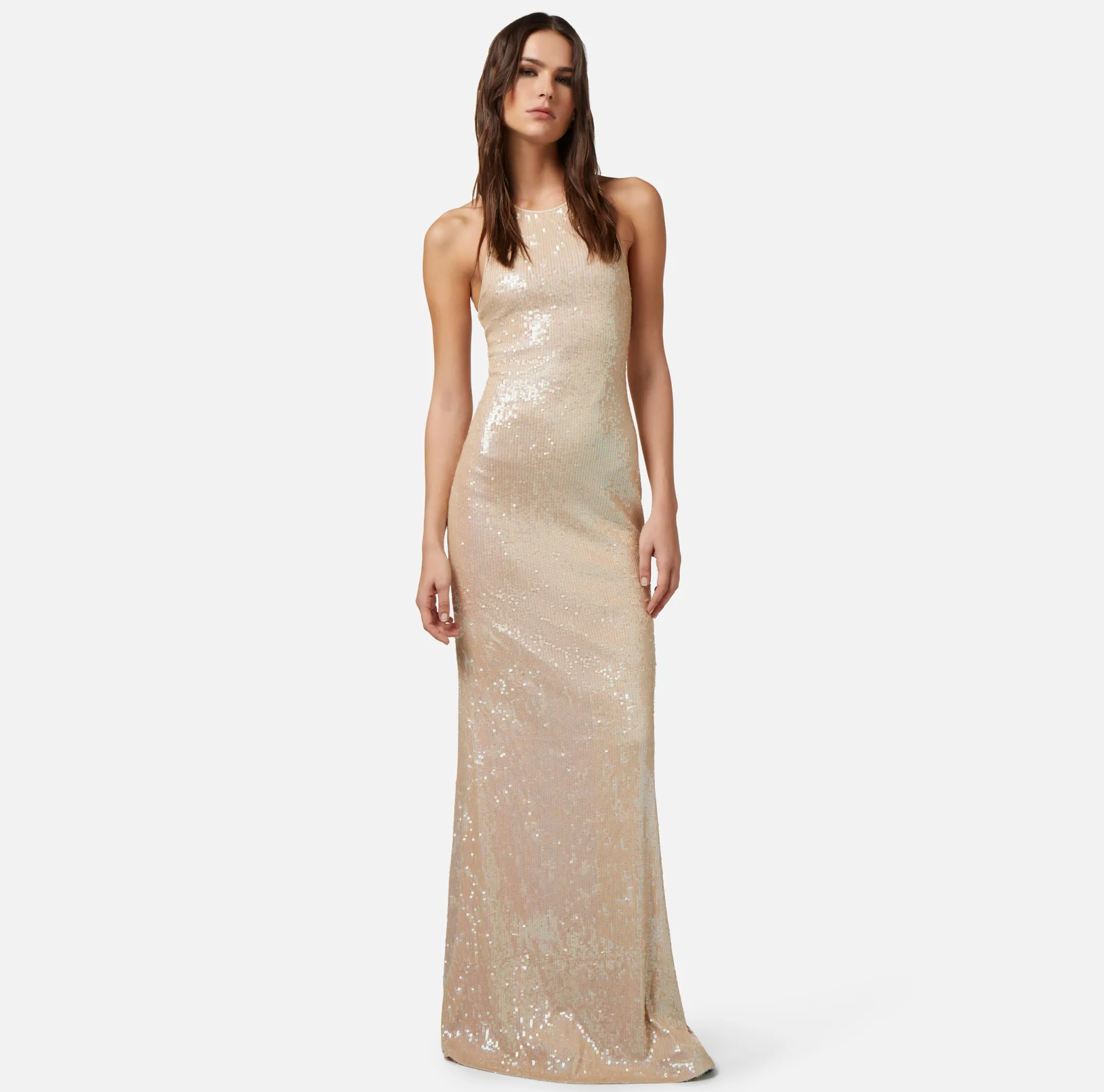 Elisabetta Franchi Abiti^Abito Red Carpet In Jersey Con Paillettes