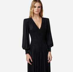 Elisabetta Franchi Red Carpet^Abito Red Carpet In Jersey Con Inserti In Pizzo