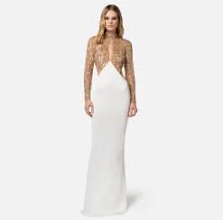 Elisabetta Franchi Abiti^Abito Red Carpet In Jersey Con Corpetto Ricamato