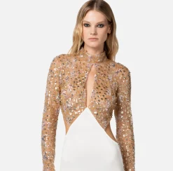 Elisabetta Franchi Abiti^Abito Red Carpet In Jersey Con Corpetto Ricamato