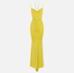 Elisabetta Franchi Abiti^Abito Red Carpet In Jersey Cupro Drappeggiato