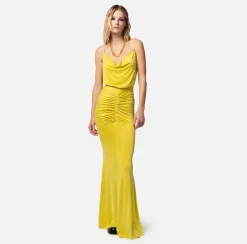 Elisabetta Franchi Abiti^Abito Red Carpet In Jersey Cupro Drappeggiato