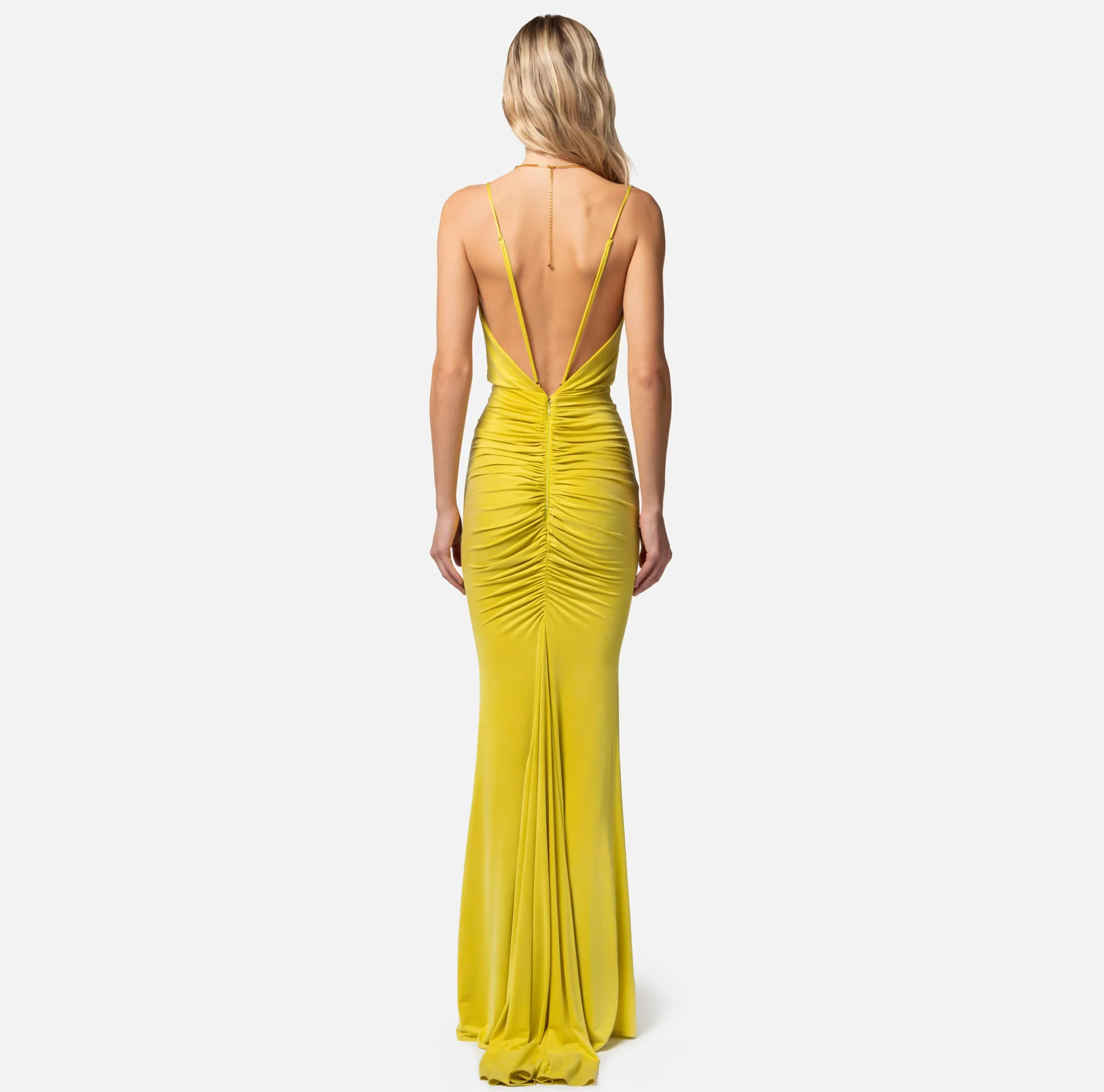 Elisabetta Franchi Abiti^Abito Red Carpet In Jersey Cupro Drappeggiato