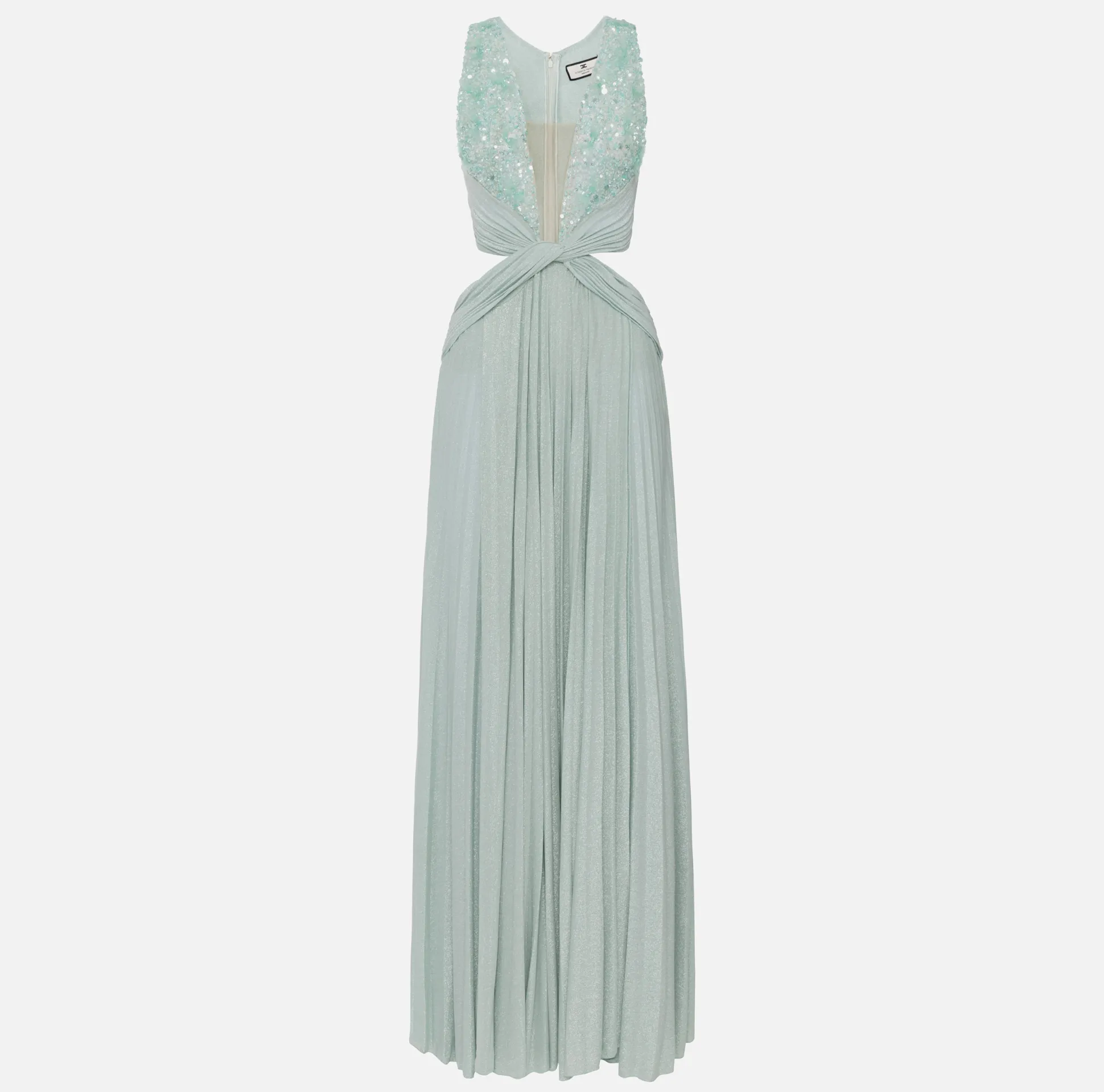 Elisabetta Franchi Abiti^Abito Red Carpet In Jersey Lurex Plissettato Con Ricamo