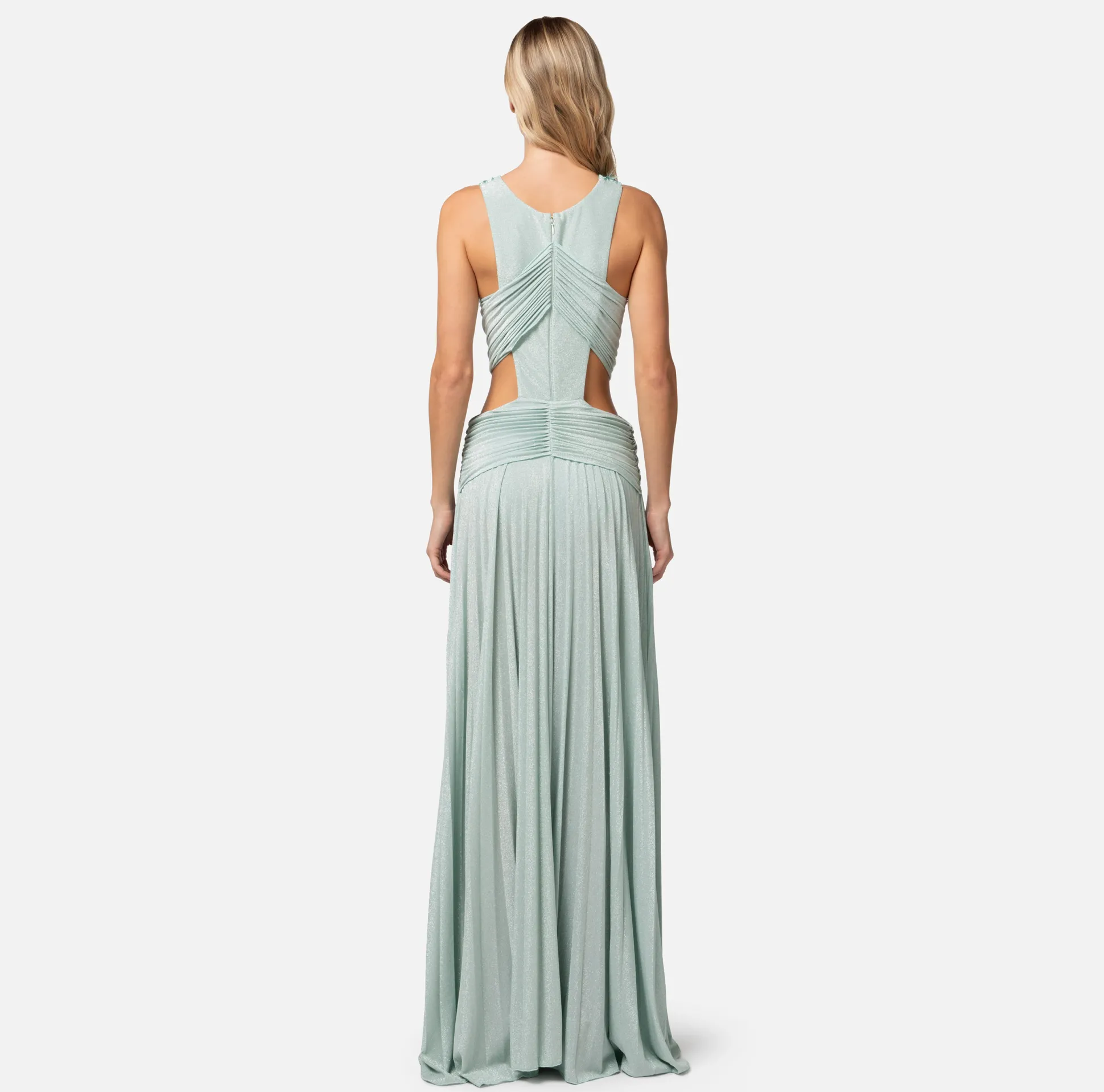 Elisabetta Franchi Abiti^Abito Red Carpet In Jersey Lurex Plissettato Con Ricamo