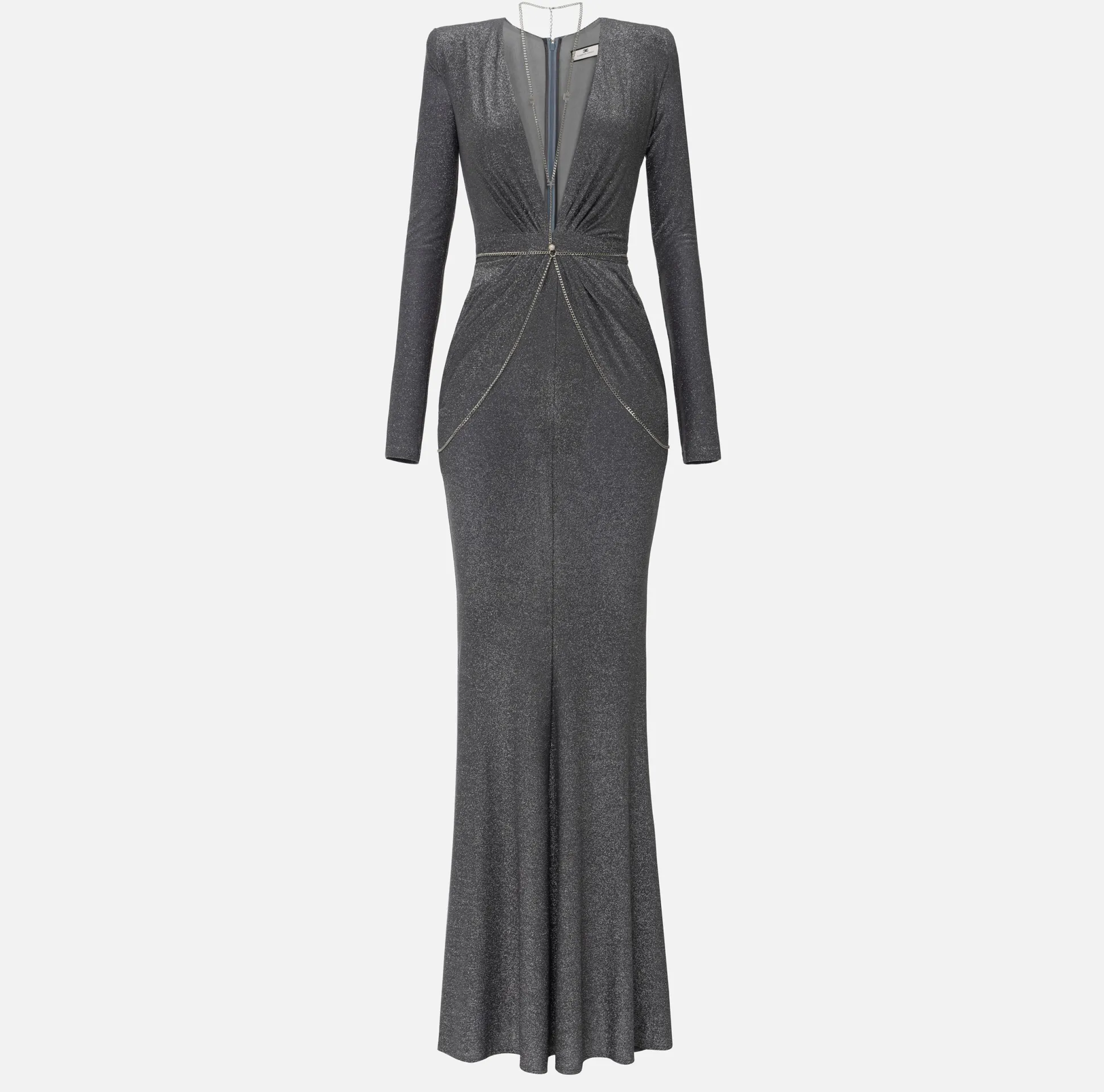 Elisabetta Franchi Abiti^Abito Red Carpet In Jersey Lurex Con Body Chain