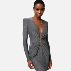 Elisabetta Franchi Abiti^Abito Red Carpet In Jersey Lurex Con Body Chain