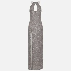 Elisabetta Franchi Abiti^Abito Red Carpet In Tulle Ricamato Con Scollo All'Americana