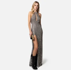 Elisabetta Franchi Abiti^Abito Red Carpet In Tulle Ricamato Con Scollo All'Americana