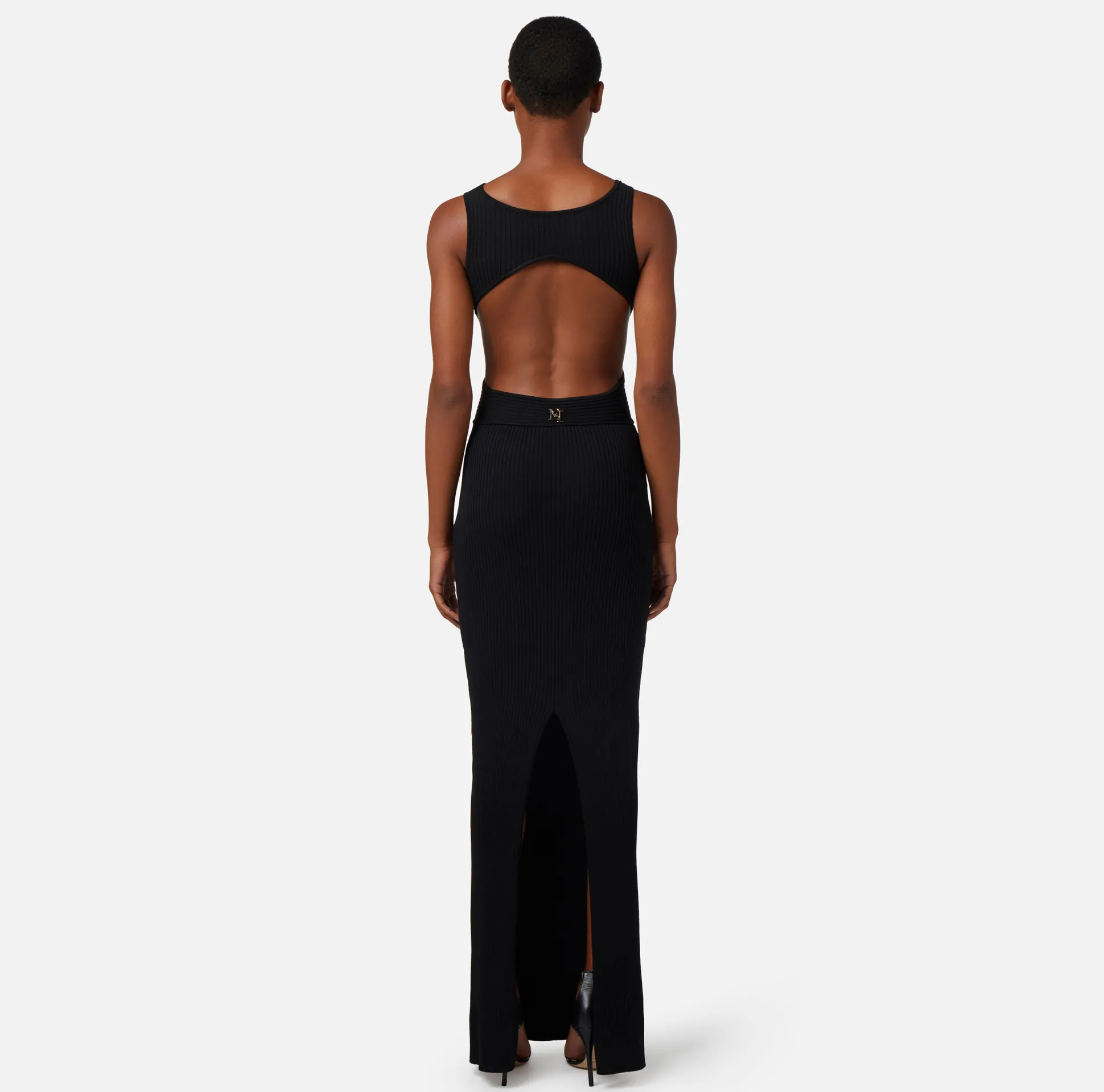 Elisabetta Franchi Abiti^Abito Red Carpet In Viscosa A Costine Con Cut-Out Schiena