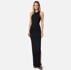 Elisabetta Franchi Abiti^Abito Red Carpet In Viscosa Con Lettering In Strass
