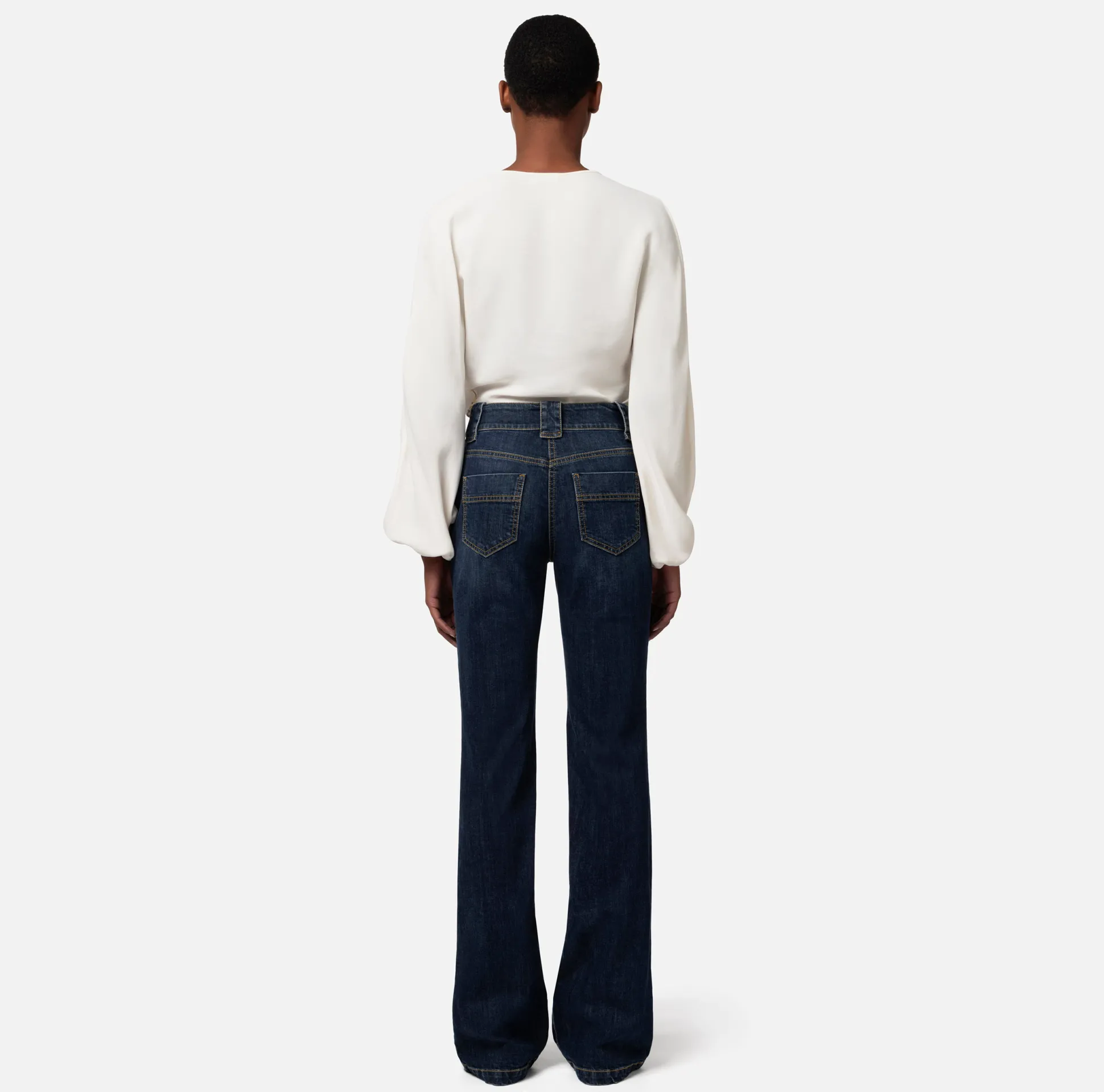 Elisabetta Franchi Camicie E Bluse^Blusa Cropped In Georgette Di Viscosa Con Nodo