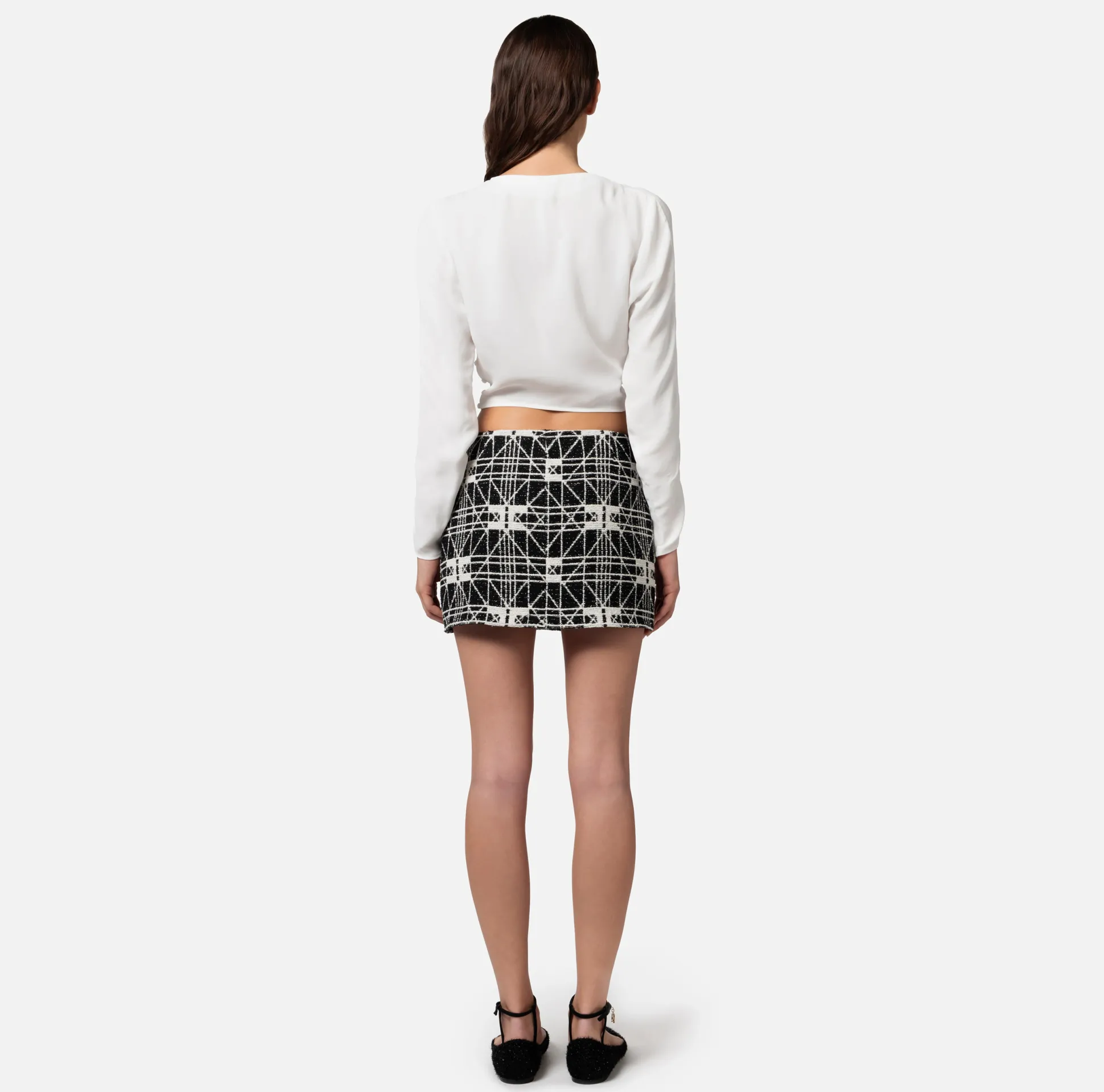 Elisabetta Franchi Camicie E Bluse^Blusa Cropped In Georgette Di Viscosa Con Coulisse