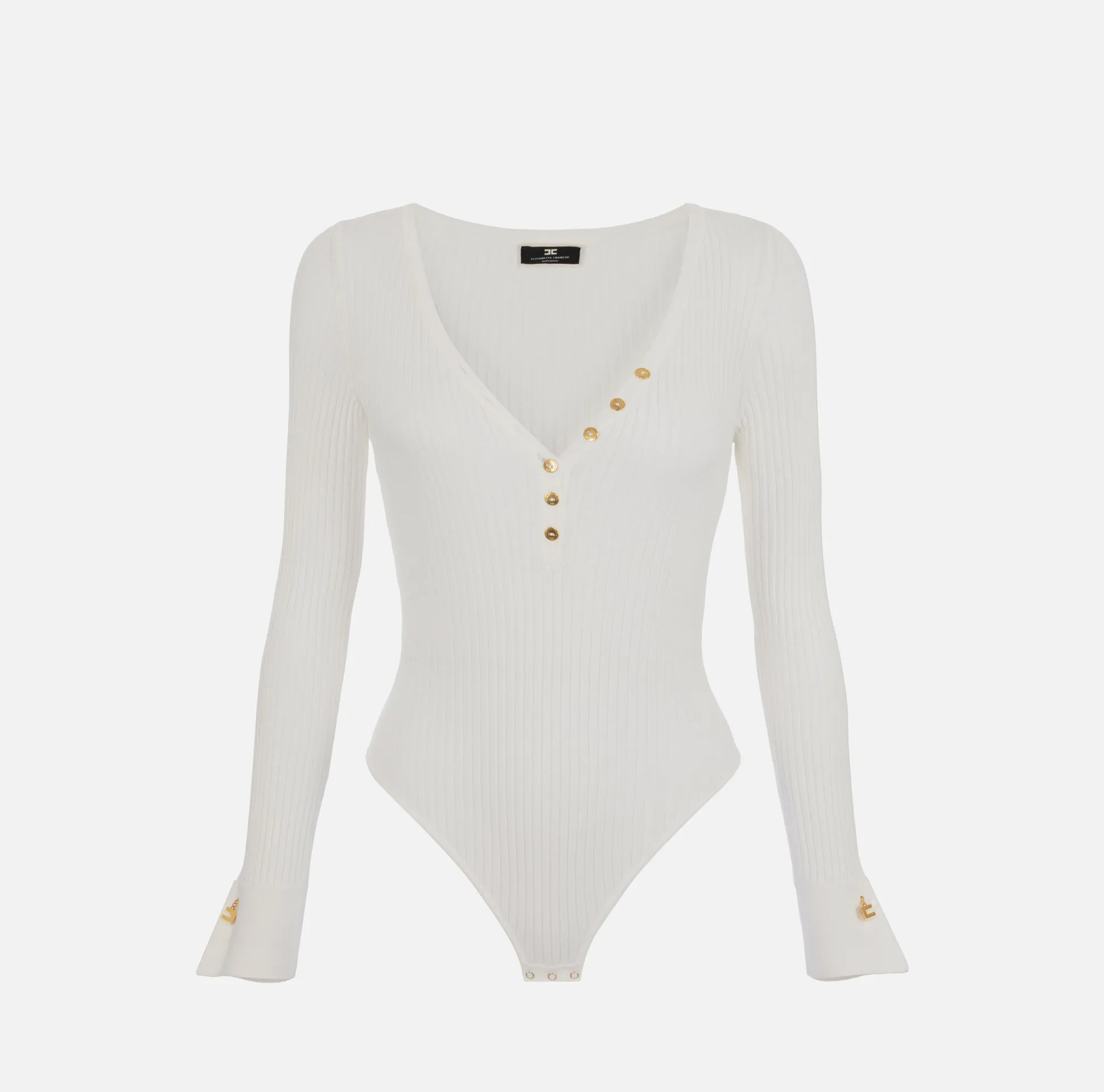 Elisabetta Franchi Top, T-Shirt & Body^Body A Maniche Lunghe In Maglia A Coste