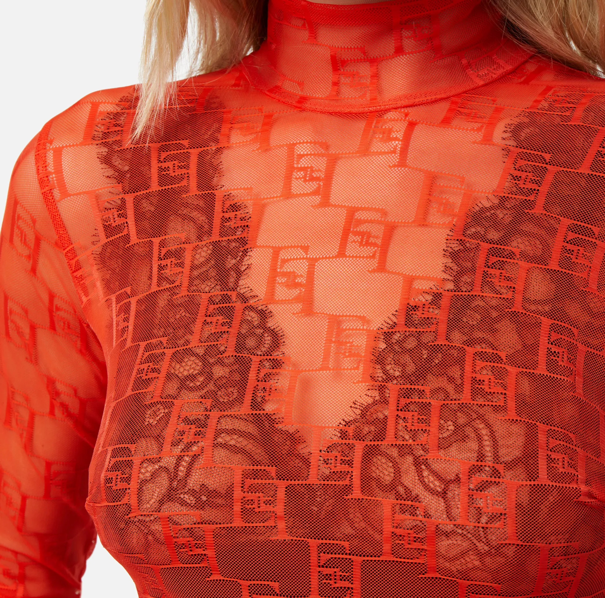Elisabetta Franchi Top, T-Shirt & Body^Body A Maniche Lunghe In Tulle Logo