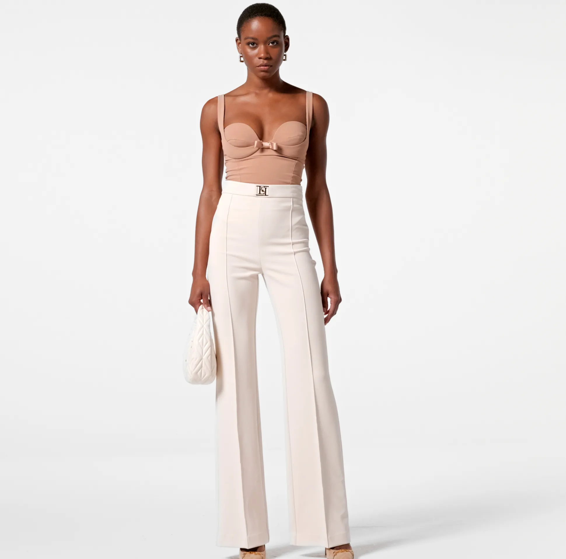 Elisabetta Franchi Top, T-Shirt & Body^Body In Crepe Con Fiocchi In Raso