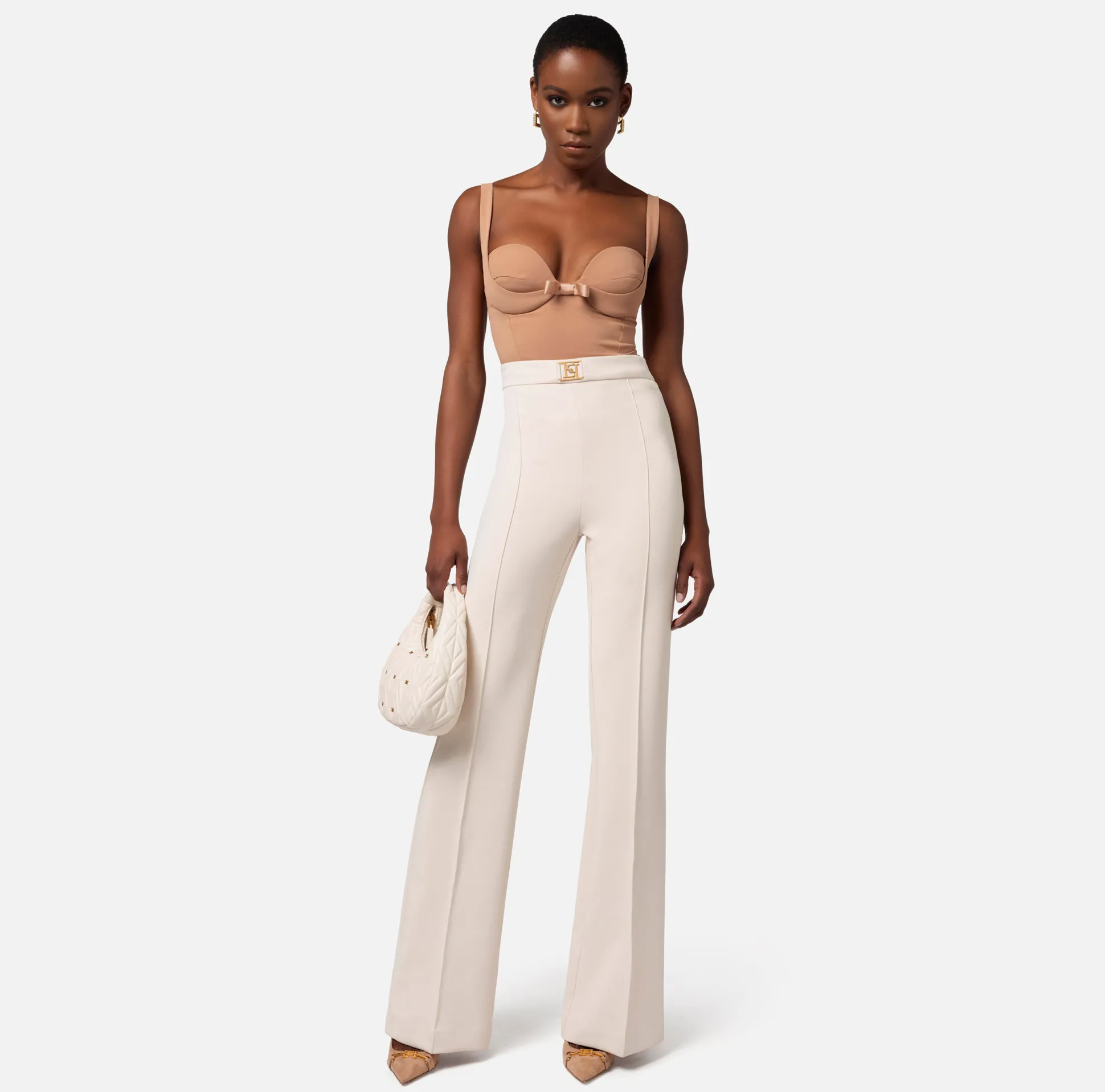 Elisabetta Franchi Top, T-Shirt & Body^Body In Crepe Con Fiocchi In Raso