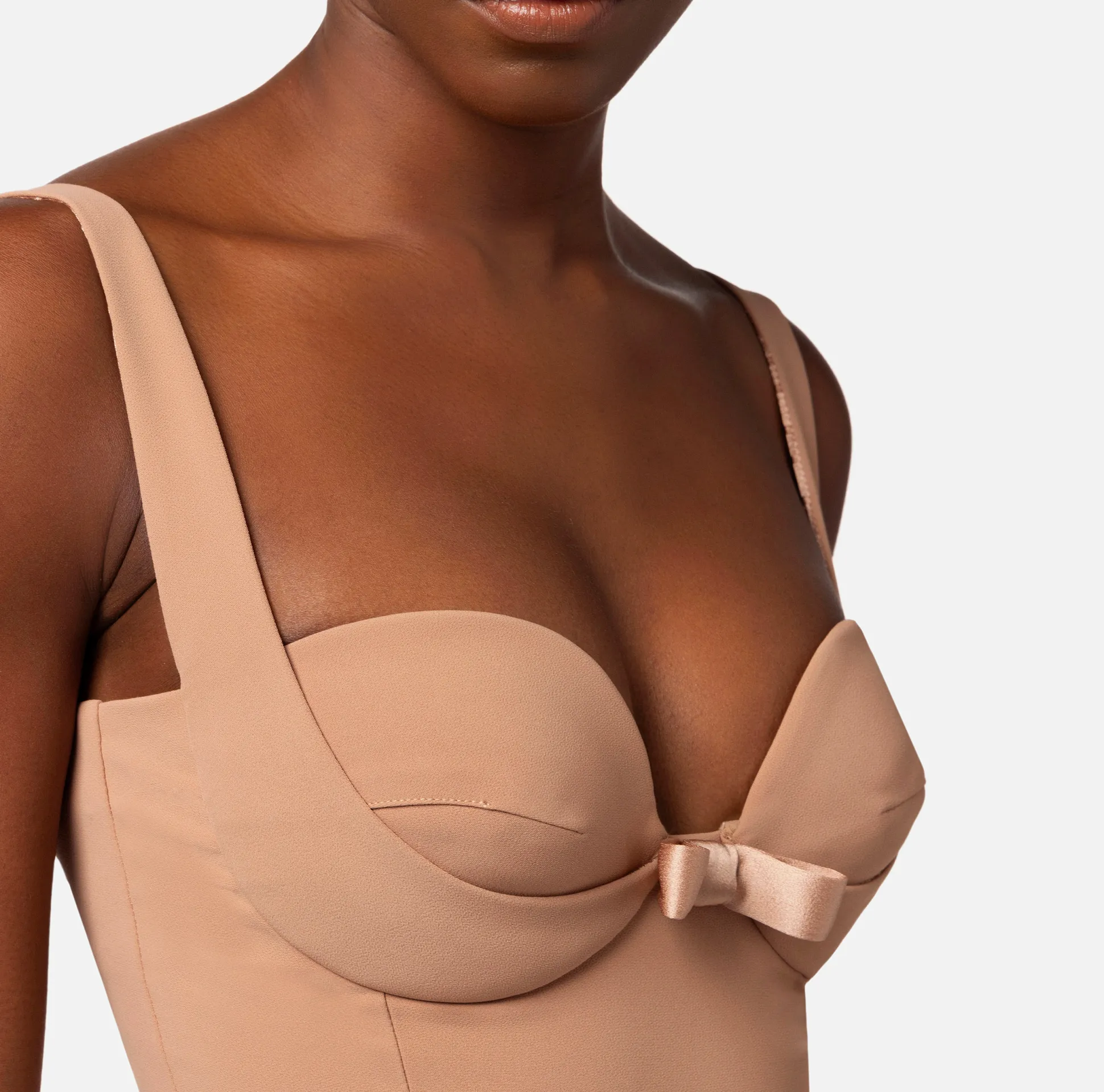 Elisabetta Franchi Top, T-Shirt & Body^Body In Crepe Con Fiocchi In Raso