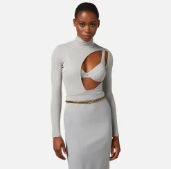 Elisabetta Franchi Top, T-Shirt & Body^Body In Jersey Con Cut Out E Reggiseno