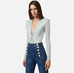 Elisabetta Franchi Top, T-Shirt & Body^Body In Jersey Lurex Con Scollatura