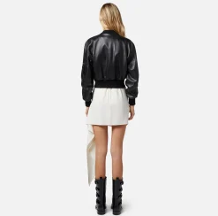 Elisabetta Franchi Giacche & Trench^Bomber Cropped In Pelle