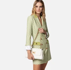 Elisabetta Franchi Borse A Tracolla^Borsa A Spalla In Rafia Jacquard