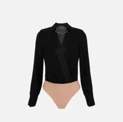 Elisabetta Franchi Top, T-Shirt & Body^Camicia Body Incrociata In Georgette Di Viscosa