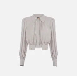 Elisabetta Franchi Camicie E Bluse^Camicia Cropped In Georgette Di Viscosa