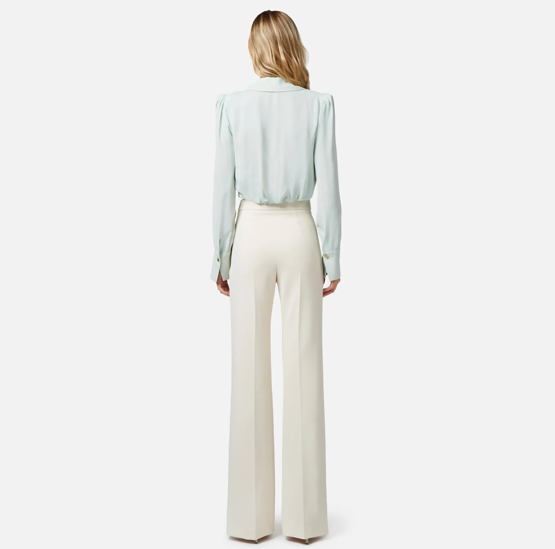 Elisabetta Franchi Camicie E Bluse^Camicia Cropped In Georgette Di Viscosa Con Catena Foulard